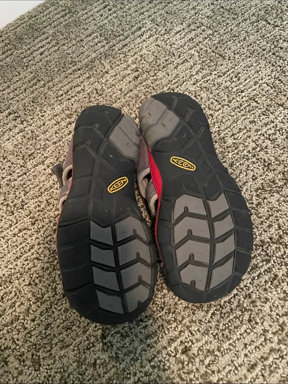 Kids Keen Grey and Red Shoes Size 12
